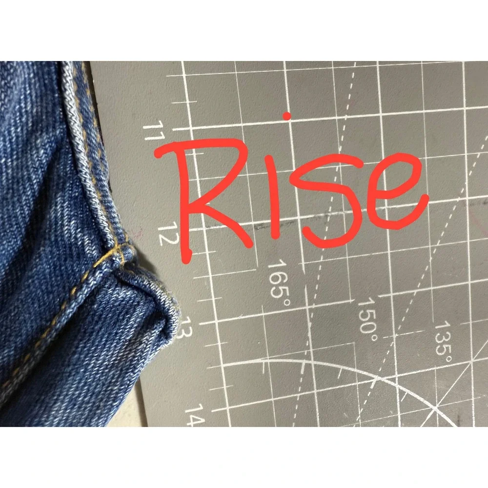 PrettyLittleThing Blue Denim Jeans Raw Hem High Waist Straight Leg‎ Size 4
